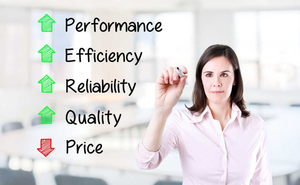 Compare Performance Efficiency Reliability Quality Price